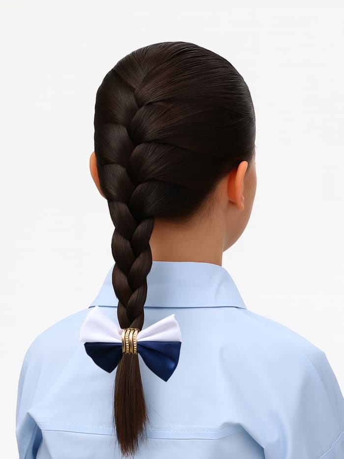 Бант для волос на резинке «Школьница», двойной, 8.5 см, МИКС