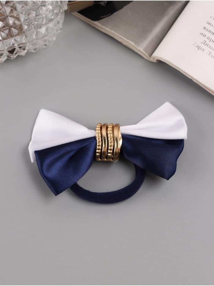 Бант для волос на резинке «Школьница», двойной, 8.5 см, МИКС