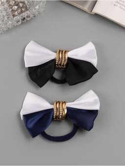 Бант для волос на резинке «Школьница», двойной, 8.5 см, МИКС