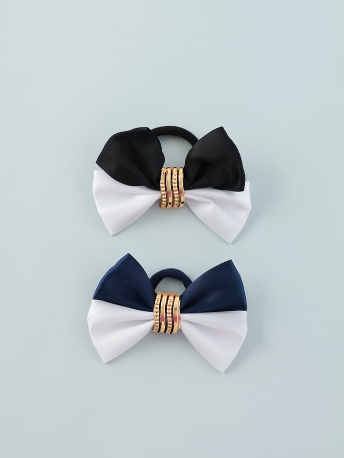 Бант для волос на резинке «Школьница», двойной, 8.5 см, МИКС