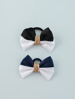 Бант для волос на резинке «Школьница», двойной, 8.5 см, МИКС