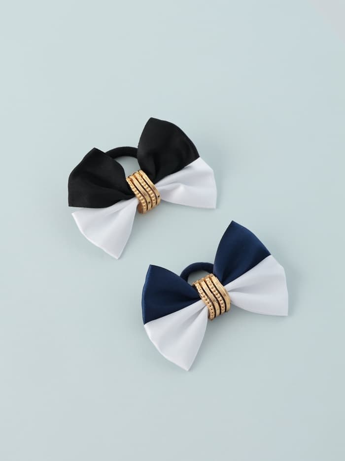 Бант для волос на резинке «Школьница», двойной, 8.5 см, МИКС