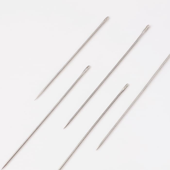 Иглы швейные в пластиковой коробочке, 10 шт., МИКС