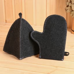 Набор для бани «Мужской», 5 предметов: шапка, коврик, рукавица, тапочки, сумка, шерсть 30%, полиэфир 70%, тёмный, «Добропаровъ»