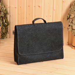 Набор для бани «Мужской», 5 предметов: шапка, коврик, рукавица, тапочки, сумка, шерсть 30%, полиэфир 70%, тёмный, «Добропаровъ»