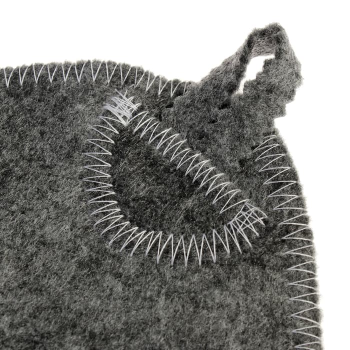 Набор для бани «Мужской», 5 предметов: шапка, коврик, рукавица, тапочки, сумка, шерсть 30%, полиэфир 70%, тёмный, «Добропаровъ»