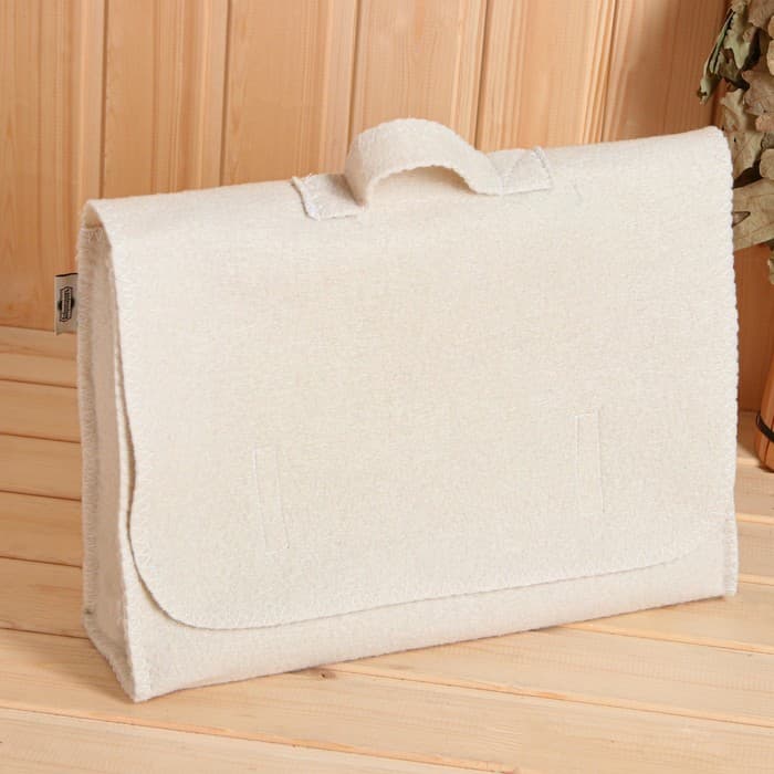 Набор для бани «Мужской», 5 предметов: шапка, коврик, рукавица, тапочки, сумка, шерсть 30%, полиэфир 70%, светлый, «Добропаровъ»