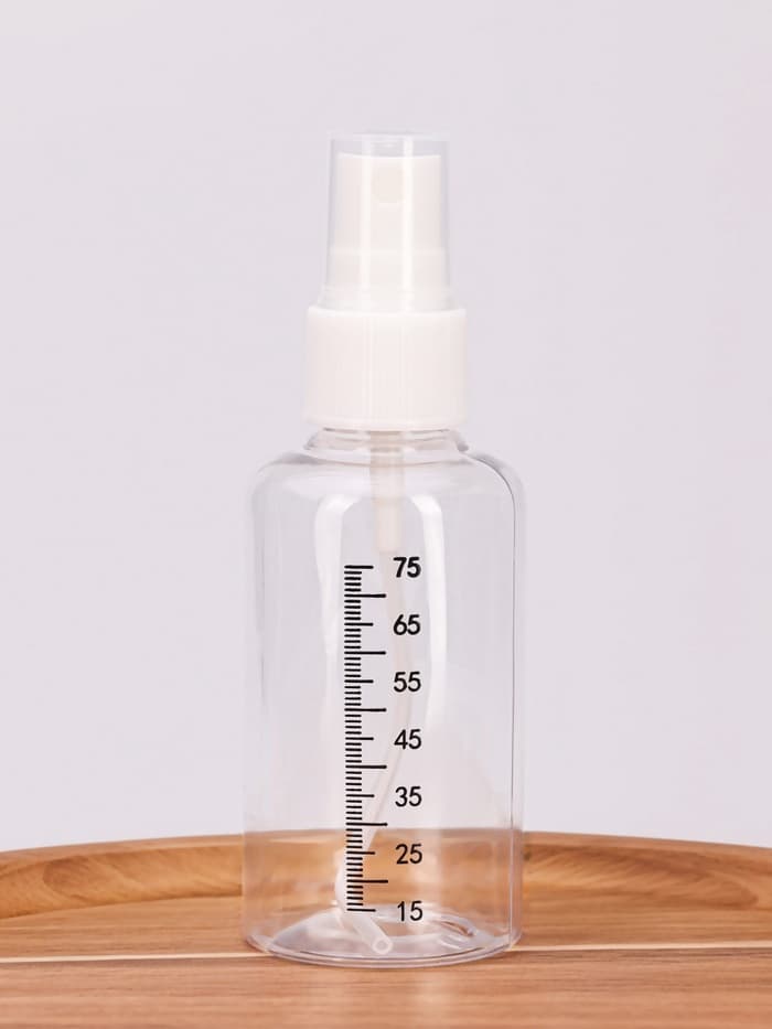 Бутылочка для хранения, с распылителем, со шкалой деления, 75 мл, белая, прозрачная