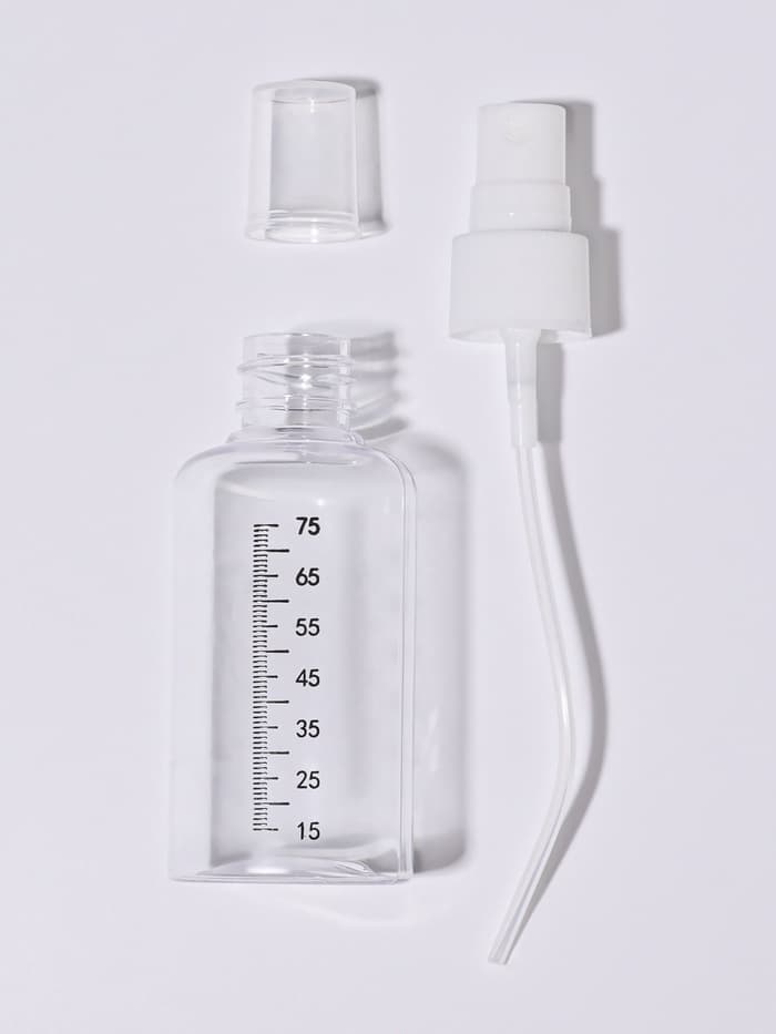 Бутылочка для хранения, с распылителем, со шкалой деления, 75 мл, белая, прозрачная