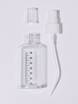Бутылочка для хранения, с распылителем, со шкалой деления, 75 мл, белая, прозрачная