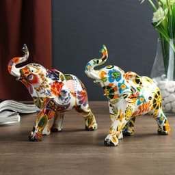 Фигурка полистоун «Слон - буйство красок», 14×16×5.5 см, МИКС