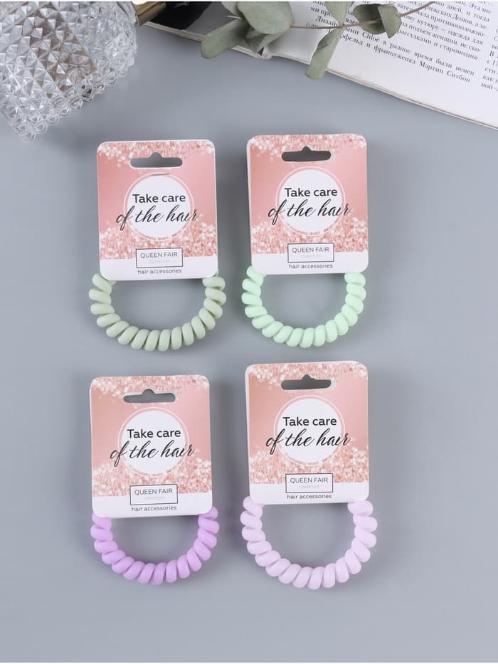 Резинка для волос пружинка QF «Матовая», МИКС