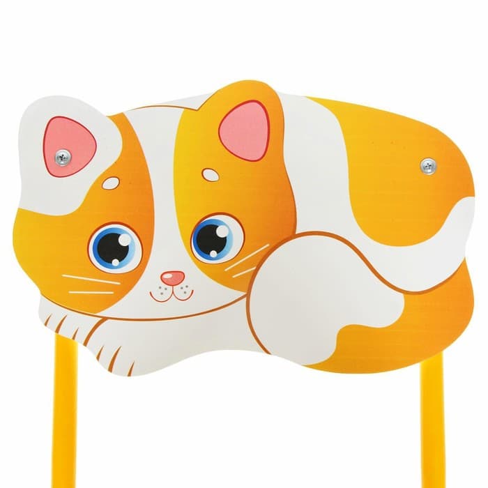 Стул детский регулируемый ZABIAKA «Кошка», группа роста 1 – 3, цвет белый/жёлтый