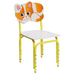 Стул детский регулируемый ZABIAKA «Кошка», группа роста 1 – 3, цвет белый/жёлтый