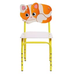 Стул детский регулируемый ZABIAKA «Кошка», группа роста 1 – 3, цвет белый/жёлтый