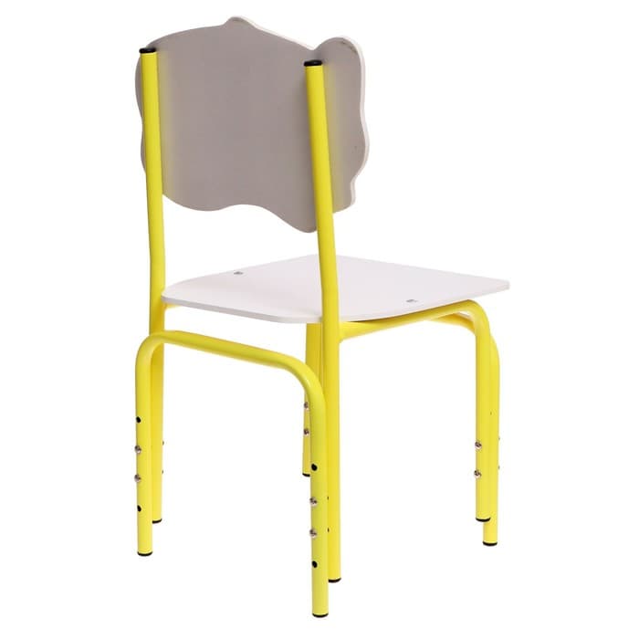 Стул детский регулируемый ZABIAKA «Кошка», группа роста 1 – 3, цвет белый/жёлтый