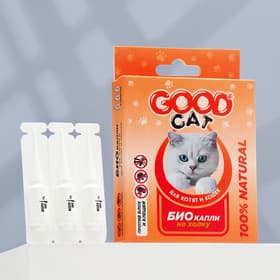 БИО капли GOOD CAT от блох и клещей, 3×1 мл, для котят и кошек
