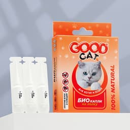 БИО капли GOOD CAT от блох и клещей, 3×1 мл, для котят и кошек