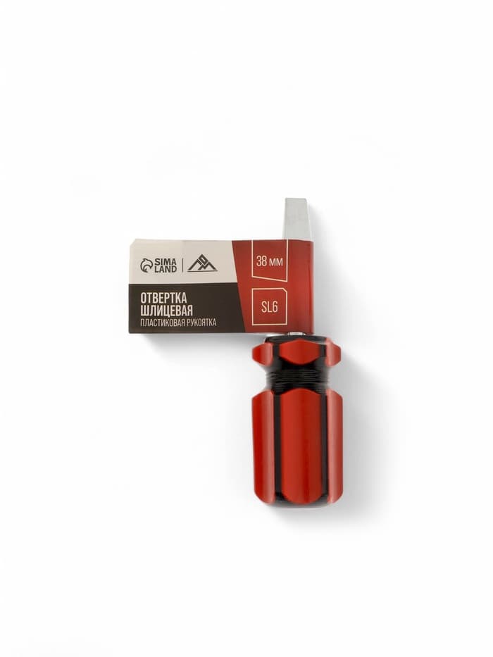 Отвертка шлицевая ЛОМ, пластиковая рукоятка, SL6×38 мм