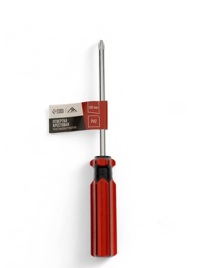 Отвертка крестовая ЛОМ, пластиковая рукоятка, PH2×100 мм