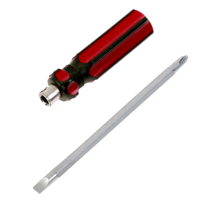 Отвертка комбинированная ЛОМ, 2 в 1, пластиковая рукоятка, PH2/SL6×125 мм