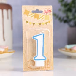 Свеча для торта «Цифра 1», 7 см, МИКС