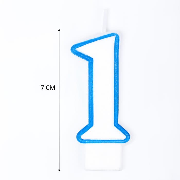 Свеча для торта «Цифра 1», 7 см, МИКС