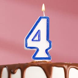 Свеча для торта «Цифра 4», 7 см, МИКС