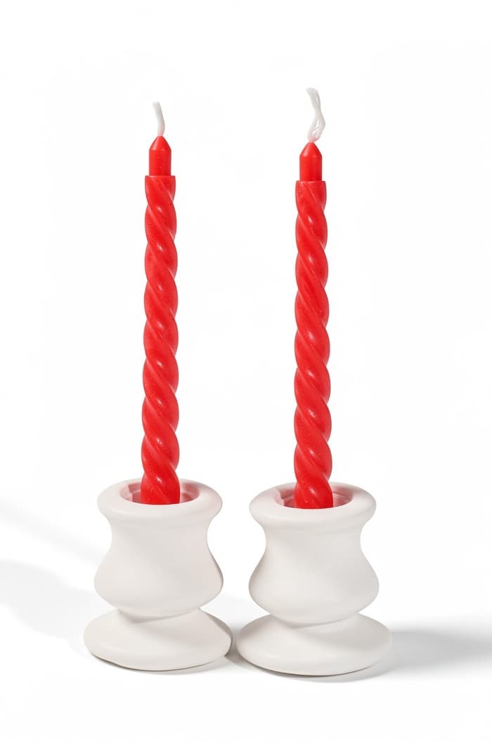 Свечи витые ароматические 1.5×15 см, 2 шт., роза