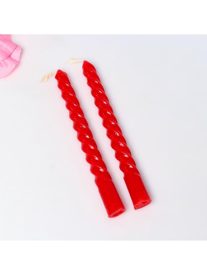 Свечи витые ароматические 1.5×15 см, 2 шт., роза