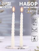 Набор свечей ароматических витых, 1.5×15 см, 2 шт., ваниль