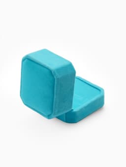Футляр под кольцо, серьги «Геометрия», бархатный, 5×5.5 см, голубой