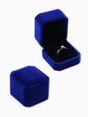 Футляр под кольцо, серьги «Геометрия», бархатный, 5×5.5×4 см, синий