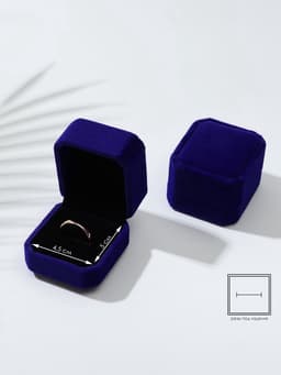 Футляр под кольцо, серьги «Геометрия», бархатный, 5×5.5×4 см, синий