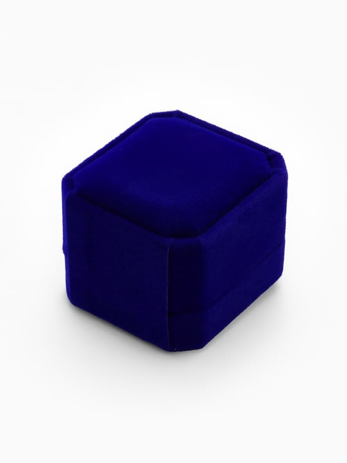 Футляр под кольцо, серьги «Геометрия», бархатный, 5×5.5×4 см, синий