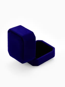 Футляр под кольцо, серьги «Геометрия», бархатный, 5×5.5×4 см, синий