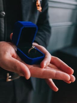 Футляр под кольцо, серьги «Геометрия», бархатный, 5×5.5×4 см, синий