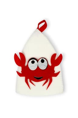 Шапка для бани и сауны, с аппликацией «Крабик», полиэфир, детская