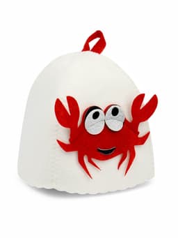 Шапка для бани и сауны, с аппликацией «Крабик», полиэфир, детская