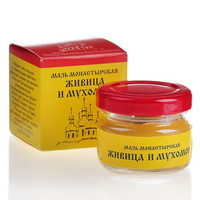 Мазь «Монастырская Живица с Мухомором». Ранозаживляющая. Стекло. 28 мл.