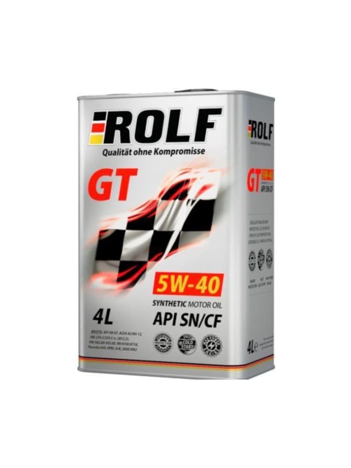 Моторное масло Rolf GT 5W-40 SN/CF синтетическое, 4 л