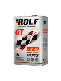 Моторное масло Rolf GT 5W-40 SN/CF синтетическое, 4 л
