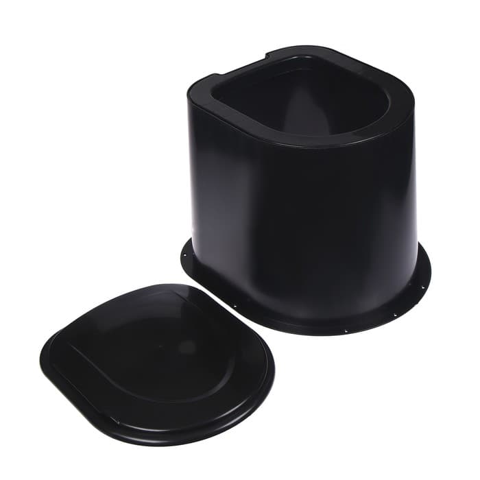 Туалет дачный, h=35 см, без дна, с отверстиями для крепления к полу, чёрный