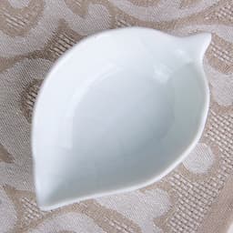 Соусники на деревянной подставке «Эстет. Лист», 50 мл, набор 4 шт., керамика, белые