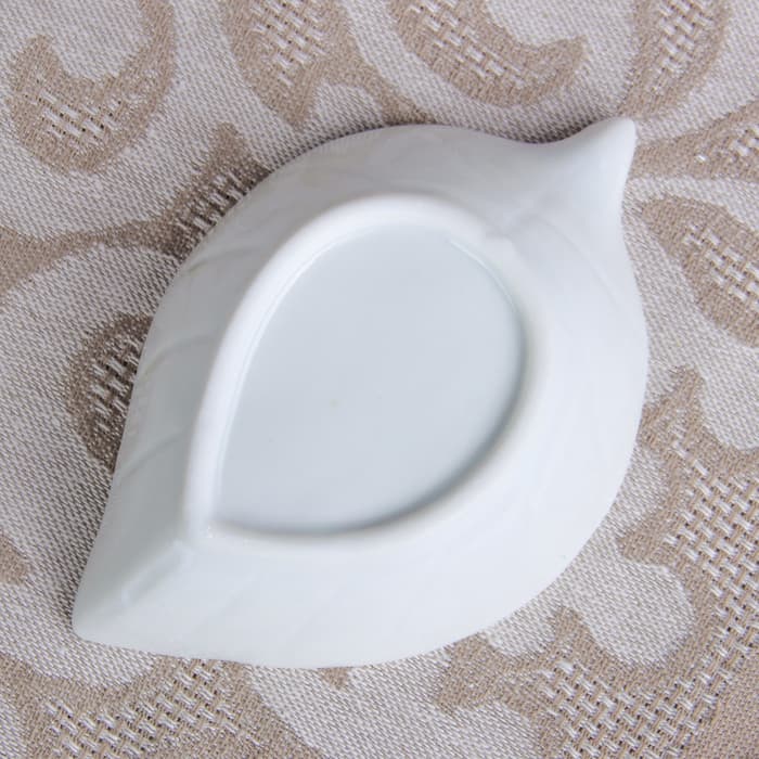 Соусники на деревянной подставке «Эстет. Лист», 50 мл, набор 4 шт., керамика, белые