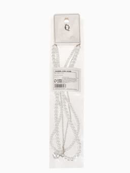 Бусы 2 яруса «Рошель», подвеска капля на цепочке, шар №12, L=42 см, белые в серебре