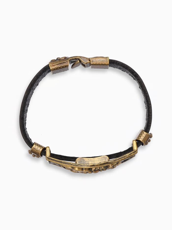 Браслет унисекс «Атлант» скорпион, цвет чёрный с чернёным золотом, 22 см