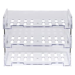 Набор лотков для бумаг «Сити», А4, горизонтальный, на металлических стержнях, 3 отделения, прозрачный