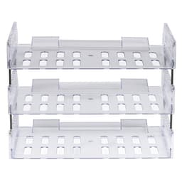 Набор лотков для бумаг «Сити», А4, горизонтальный, на металлических стержнях, 3 отделения, прозрачный