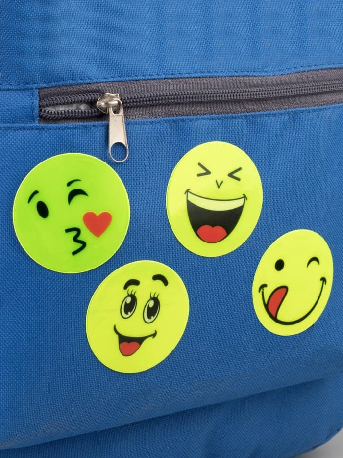 Светоотражающие наклейки «Смайлы», d=5 см, 4 шт. на листе, жёлтые